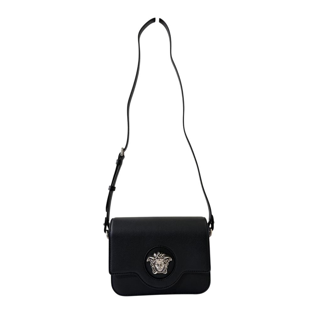 Versace Medusa Black Leather Crossbody Bag with Medallion Accent new - Picture 3 of 12